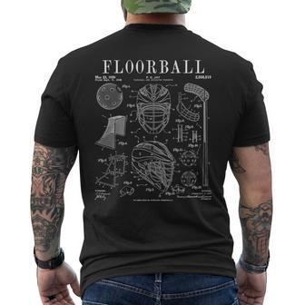 Floorball Player Stick Goalie Sportintage Lacquer Print S T-Shirt mit Rückendruck - Geschenkecke