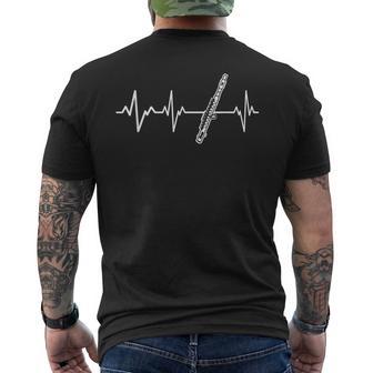 Flute Heartbeat Instrument Flute Player T-Shirt mit Rückendruck - Geschenkecke