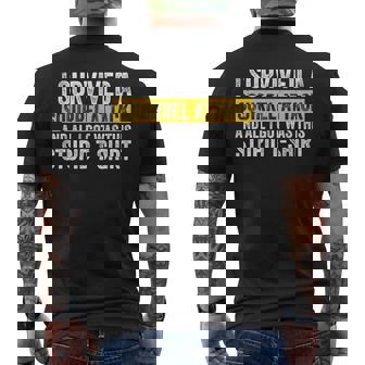 Forest Animal Cool I Survived A Squirrel Attack Men's Back Print T-Shirt - Monsterry