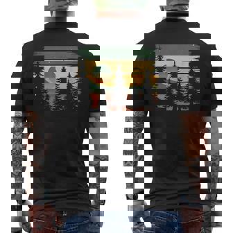Forest Wildlife Nature Vintage Trees Outdoors Nature Vintage Men's Back Print T-Shirt - Monsterry