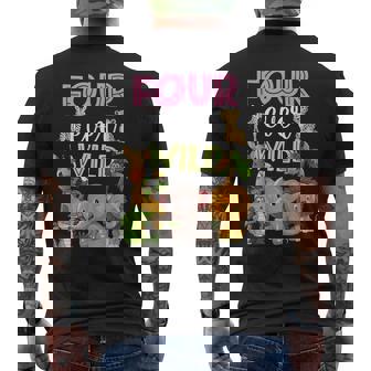 Four Ever Wild Shirt 4th Birthday Safari Jungle Animal Men's Back Print T-Shirt - Monsterry