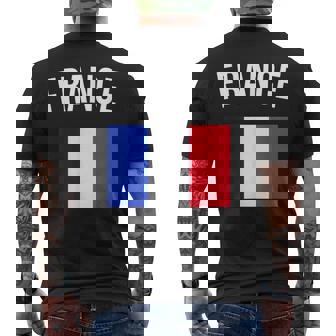 France French Flag Acation Travel Souvenir T-Shirt mit Rückendruck - Seseable