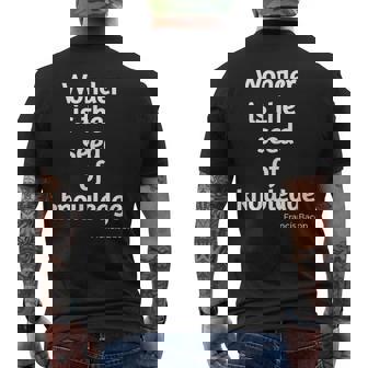 Francis Bacon Wonder Quote Tshirt Literature Teachers Men's Back Print T-Shirt - Monsterry