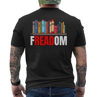 Frea-Dom Anti Ban Books I Read Banned Books Freedom Book Men's Back Print T-Shirt - Monsterry