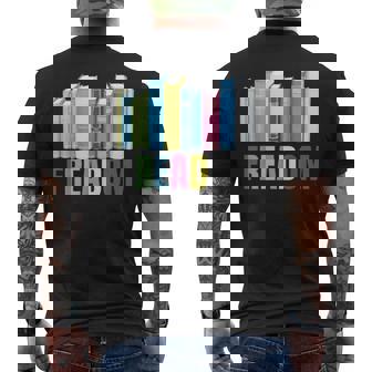 Freadom Books Reader Librarian Reading Men's Back Print T-Shirt - Monsterry