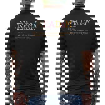 Freadom Definition Freadom Reading I Read Banned Books Tee Men's Back Print T-Shirt - Monsterry