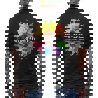 Free Mom Hugs Lgbtq Lgbt Pride Daisy Rainbow Flower Men's Back Print T-Shirt - Monsterry