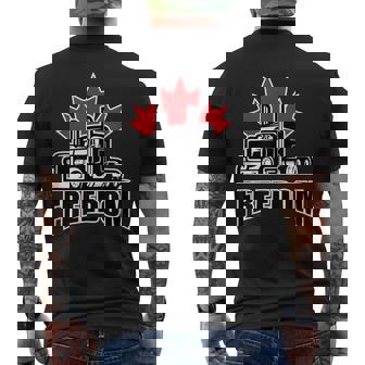 Freedom Convoy Canadian Trucker Maple Leave Men's Back Print T-Shirt - Monsterry