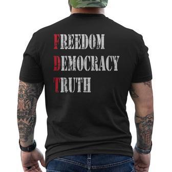 Freedom Democracy & Truth Foxtrots-Deltas-Tangos Resist Men's T-shirt Back Print - Thegiftio UK
