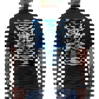 Frutiger Aero Aesthetic Tech Orbe À Carreaux Bleu Ciel T-shirt imprimé au dos - Cadeauxyz