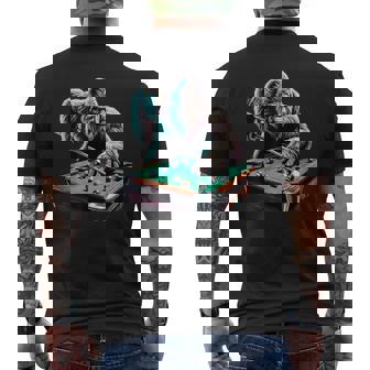 Bigfoot Sasquatch Billiards Pool Player Boys Men's T-shirt Back Print - Monsterry