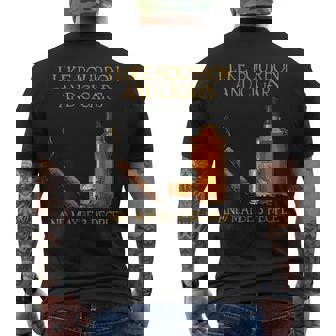 I Like Bourbon And Cigars And Maybe 3 People Vintage Men's T-shirt Back Print | Mazezy
