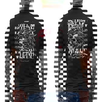 Bullet Myalentine Skull Roses And Red Blood Horror T-Shirt mit Rückendruck - Geschenkecke