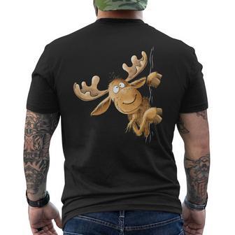 With Cartoon I Elk Wild Animal Motif T-Shirt mit Rückendruck - Geschenkecke