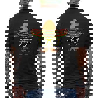 Cinco De Mayo Sombrero Hat With Sunglass Men Men's T-shirt Back Print - Thegiftio UK