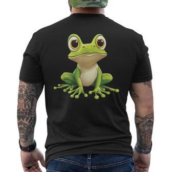 Frog With Big Eyes Frog Motif T-Shirt mit Rückendruck - Geschenkecke