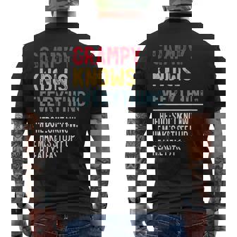 Grampy Knows Everything Father's Day For Grandpa Men's T-shirt Back Print | Mazezy