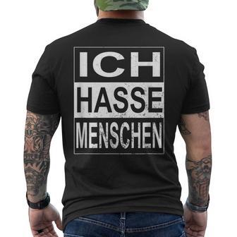 Ich Hasse Menschen Ironie Sarcasm T-Shirt mit Rückendruck - Geschenkecke