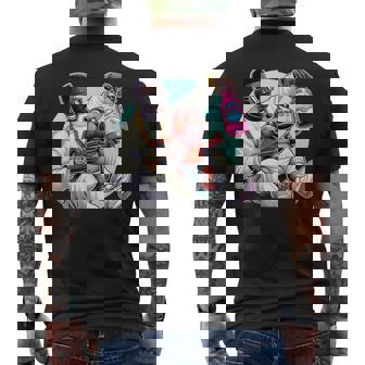 Moo Deng Love Baby Oil Party Oil Hip Hop Humor V2 Men's T-shirt Back Print | Mazezy