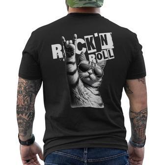 Music Festival Rock Cat Rock N Roll T-Shirt mit Rückendruck - Geschenkecke