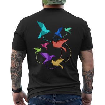 Origami Birds Pleated Kirigami Paper Crane Bird T-Shirt mit Rückendruck - Geschenkecke