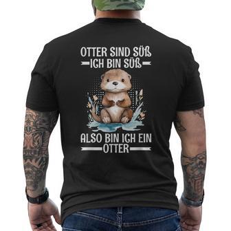 With Otter Sind Süß Ich Bin Süß Also Bin Ich Ein Otter T-Shirt mit Rückendruck - Geschenkecke