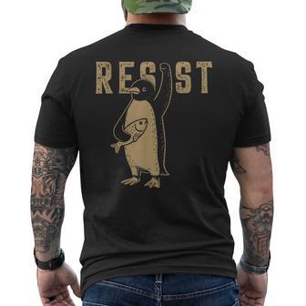 Penguin Resist Penguins Protest Against Tariffs Men's T-shirt Back Print - Thegiftio UK