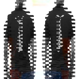 Piano Neck Tie Humorous Keyboard Music Player Men's T-shirt Back Print - Seseable