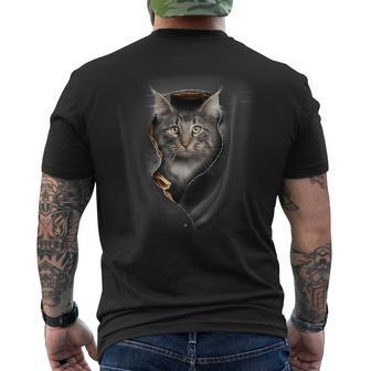 Pocket With Maine Coon Cat Motif T-Shirt mit Rückendruck - Geschenkecke