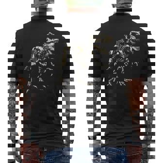 T Rex Skeleton Dinosaur Men's T-shirt Back Print - Seseable