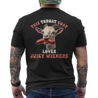 Funny Throat Goat Swallows Juicy Wieners Inappropriate Adult Men's Back Print T-Shirt - Monsterry