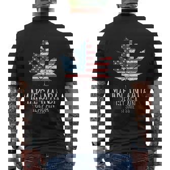 Trump American Flag Make Canada Great Again 51St State Men's T-shirt Back Print - Monsterry