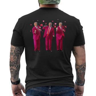 Trump Dancing Donald Trump Heart Kiss Valentine Men's T-shirt Back Print - Thegiftio UK