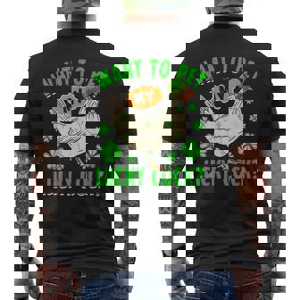 Want To Pet My Lucky Cock St Patrick's Day Leprechaun Men's T-shirt Back Print - Monsterry
