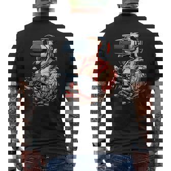 Gamer Flamingo Headset Gaming Bird Video Game Player Men's Back Print T-Shirt - Monsterry