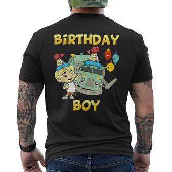 Garbage Truck Birthday Boy Recycling Trash Family Birthday Men's T-shirt Back Print - Thegiftio UK