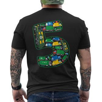 Garbage Truck Boy 5Th Birthday 5 Years Old Garbage Truck Boy Men's T-shirt Back Print | Seseable UK