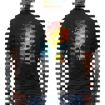 Gato Arte Animal Pintura Impresión Diseño Gráfico Gato Camiseta Hombre Estampado Espalda - Regaloses