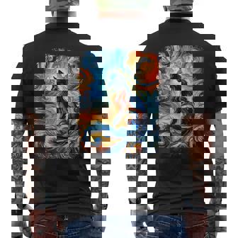 Gato Artístico Y Abstracto Con Aspecto Colorido Camiseta Hombre Estampado Espalda - Regaloses