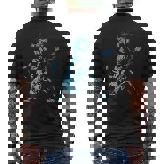 Gato Divertido Retro Tocando La Guitarra Camiseta Hombre Estampado Espalda - Regaloses
