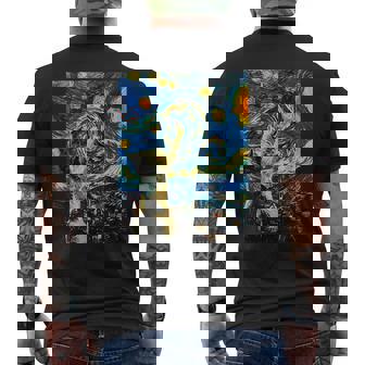 Gatoan Gogh Noche Estrellada Camiseta Hombre Estampado Espalda - Regaloses