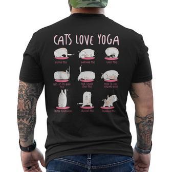 Gatos Divertidos Aman Diferentes Posiciones De Yoga Yoga Camiseta Hombre Estampado Espalda - Regaloses