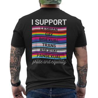 Gay Pride Lgbt Support Trans Pan Lesbian Bi Equality T-Shirt mit Rückendruck - Geschenkecke