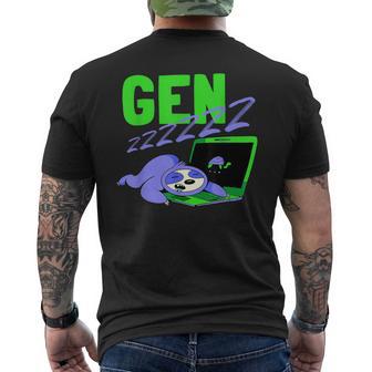 Gen Z Slogan Sleeping Fault Gen Zzz Generation Z T-Shirt mit Rückendruck - Geschenkecke