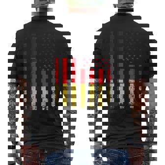 German American Flag Germany America Pride Heritage Men's Back Print T-Shirt - Monsterry