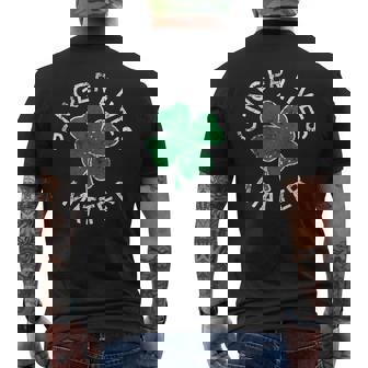 Ginger Lives Matter Lucky Clover St Patrick's Day Distress Men's Back Print T-Shirt - Monsterry
