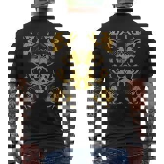 Ginkgo Leaves Opulent Foliage Abstract Mirror Image Men's Back Print T-Shirt - Monsterry