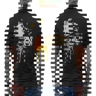 Giraffe Boo Halloween Fun Costume Party Men's Back Print T-Shirt - Monsterry