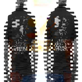 Giraffe Ride Witch Shotgun Giraffe Halloween Men's Back Print T-Shirt - Monsterry