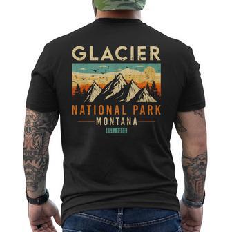 Glacier Est 1910 Montana Vintage Retro National Park Men's T-shirt Back Print - Thegiftio UK